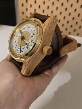Vintage 15" Collectable Wooden Wrist Watch Clock Wall or Desk Pop Art WORKS!